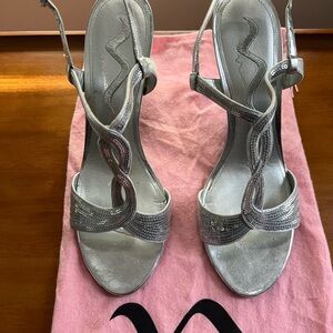 Silver Heels with Sequin Metallic Finish